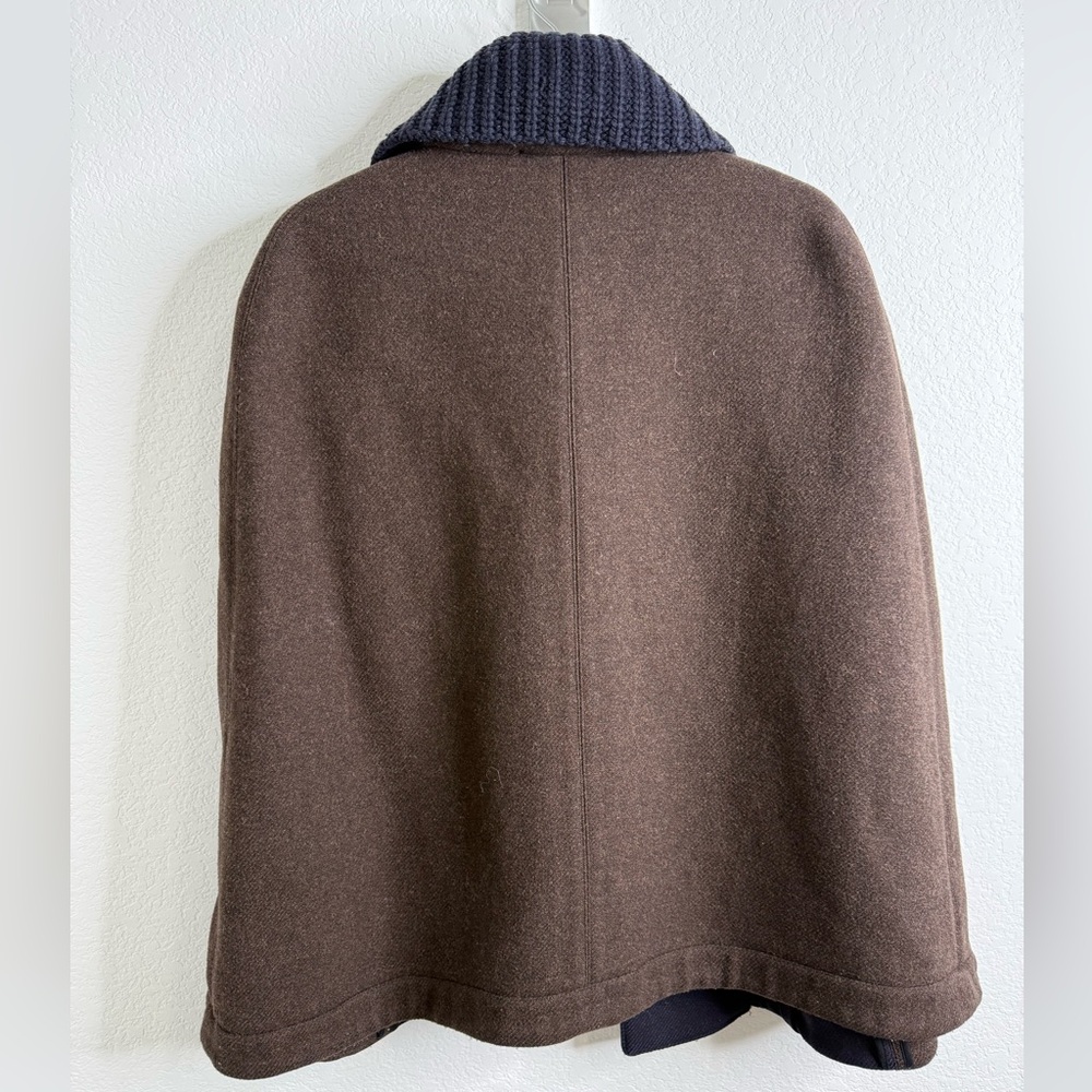 PLAN C Roll-neck Wool Cape Jacket In Brown Sz 38 = US 4 - Picture 11 of 15